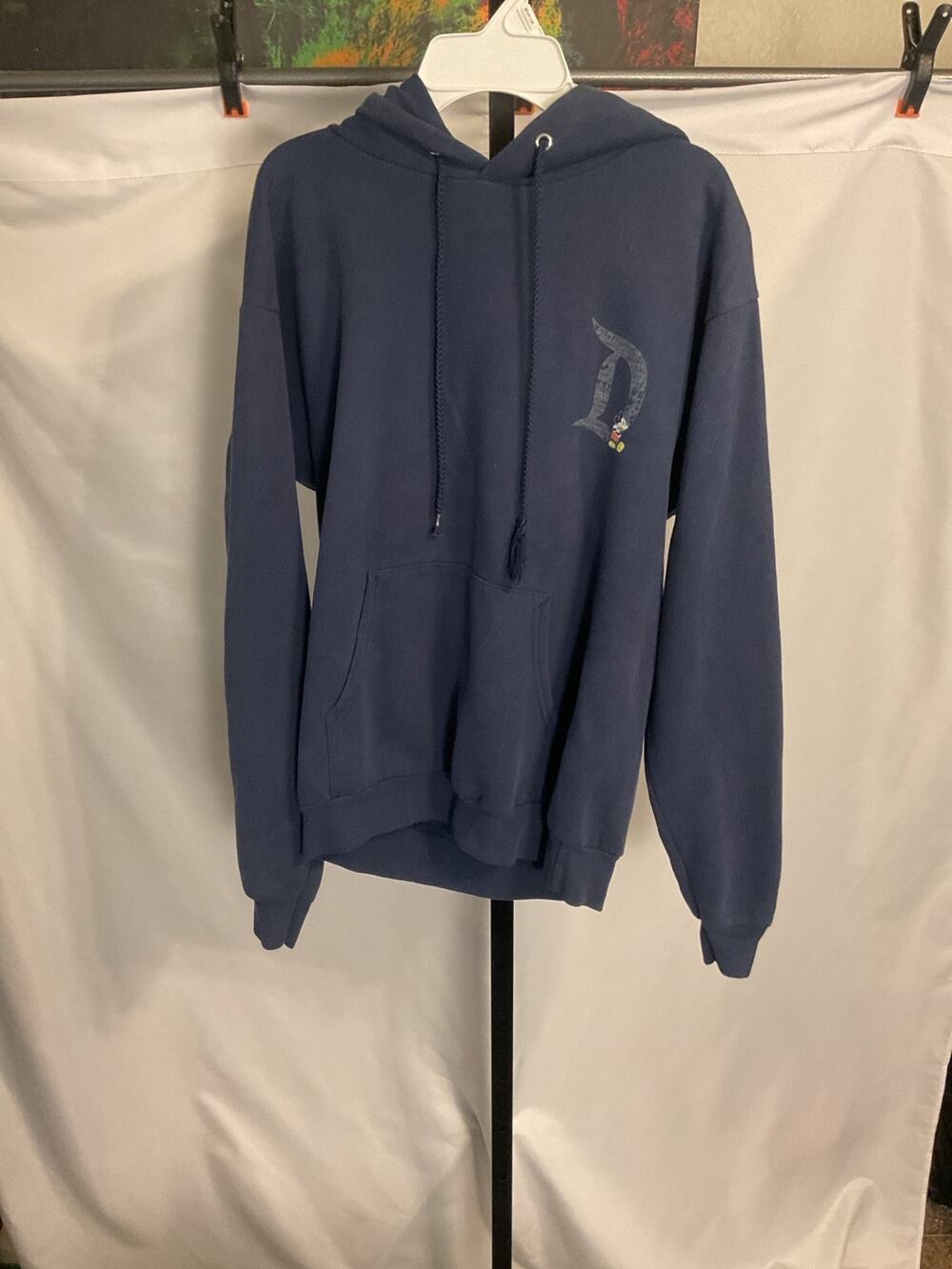 Disney Parks Disneyland Resort Mickey Mouse Navy Hoodie Sweatshirt Size Small